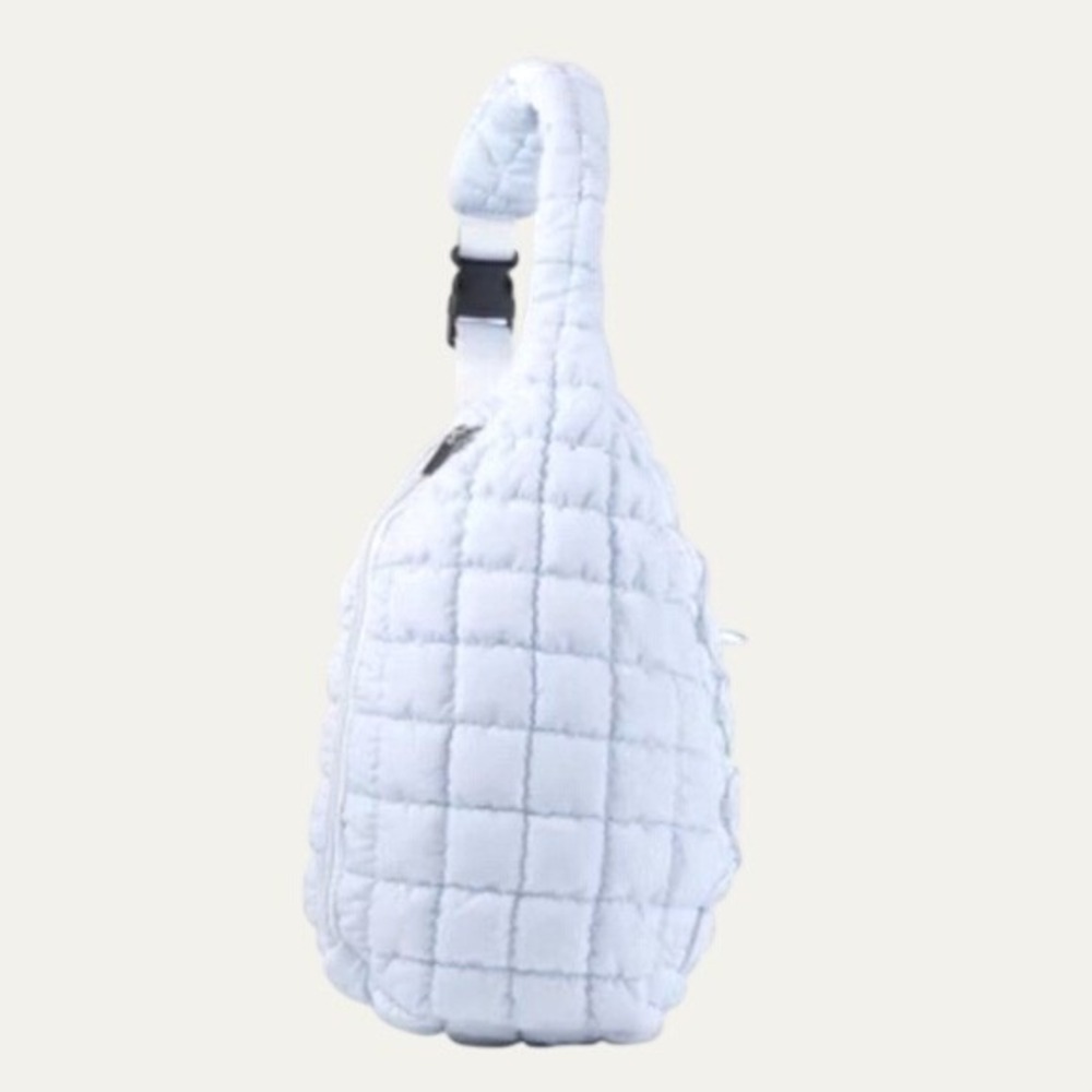 Pickle O Joe Quilted Sling Bag Dusty Gray Lightweight Adjustable Strap NWT